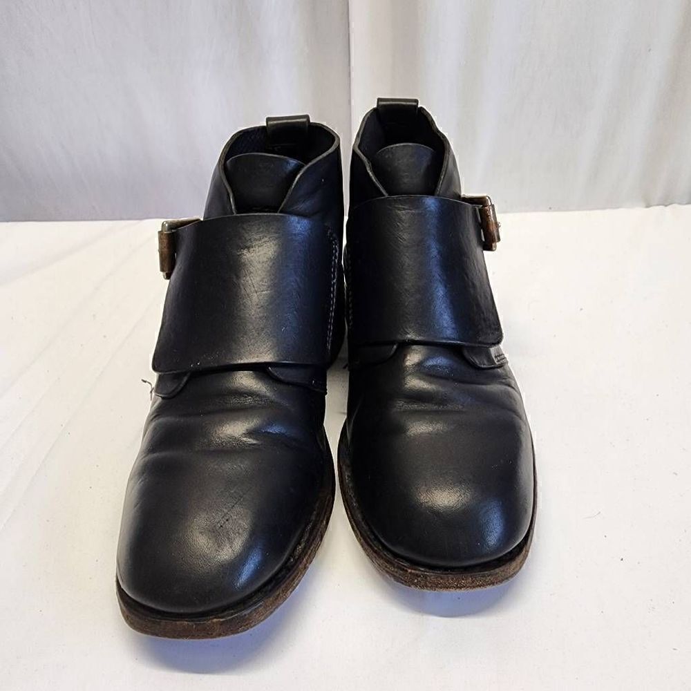 Rag & Bone Black Leather Ankle Booties Buckle Boots Womens Size 7 - Picture 3 of 11